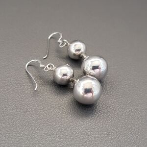 925 Double Bead Earrings – Echoes of Native and Mexican Silversmith